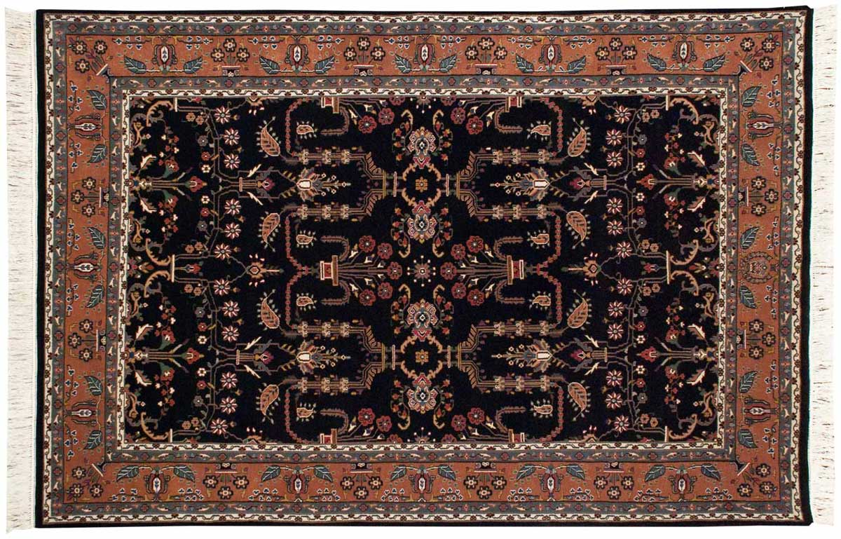 6x9 Sarouk Black Oriental Rug 031754 6x9 Sarouk Black Oriental Rug 031754