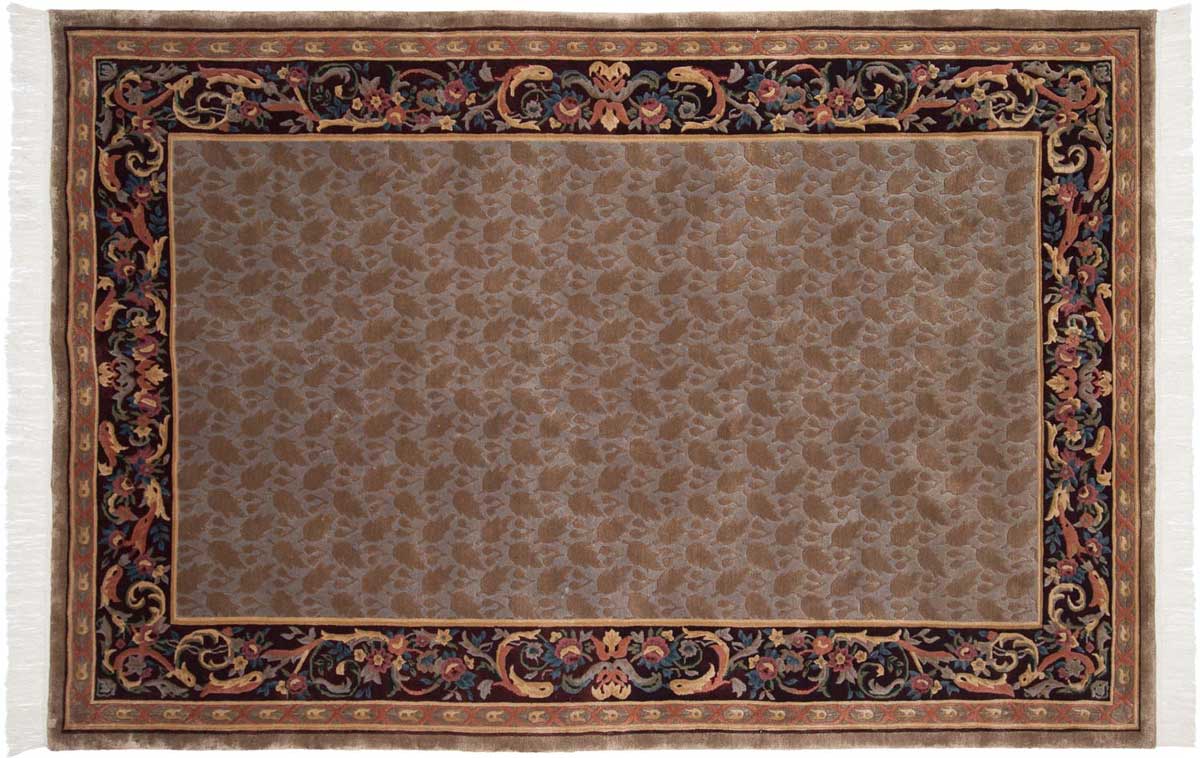 6x9 Savonnerie Beige Oriental Rug 037779 6x9 Savonnerie Beige Oriental Rug 037779