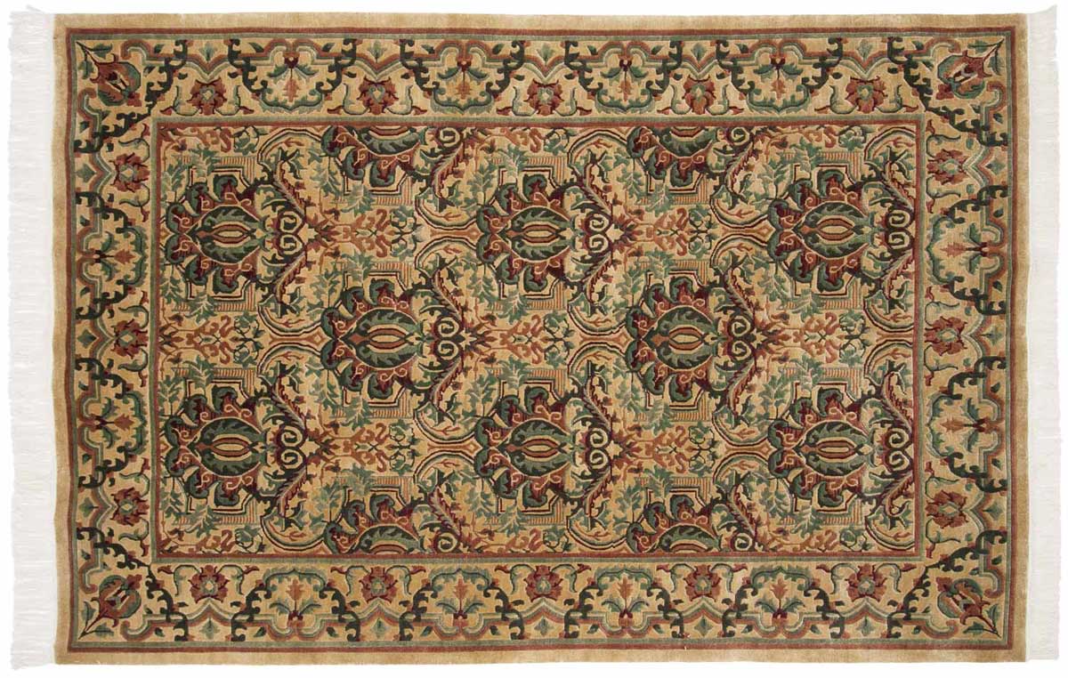 6x9 Tibetan Gold Oriental Rug 031518 6x9 Tibetan Gold Oriental Rug 031518