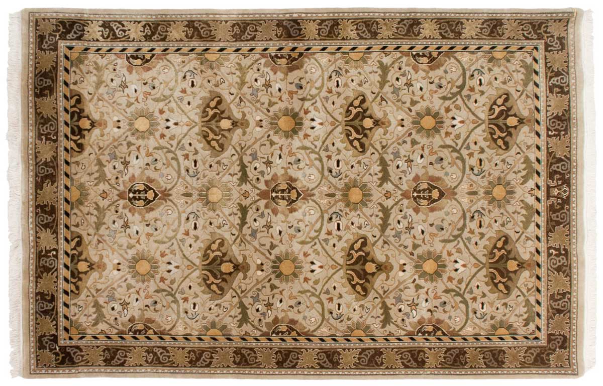 6x9 William Morris Beige Oriental Rug 039053 6x9 William Morris Beige Oriental Rug 039053