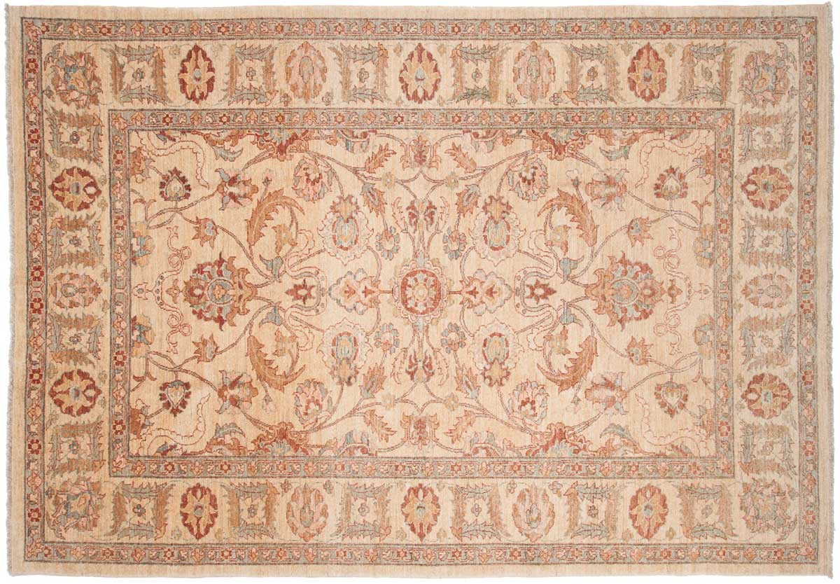 7x10 Sultanabad Ivory Oriental Rug 026154