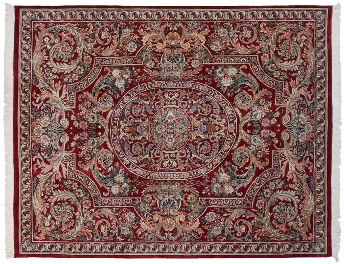 8x10 Aubusson Red Oriental Rug 025827