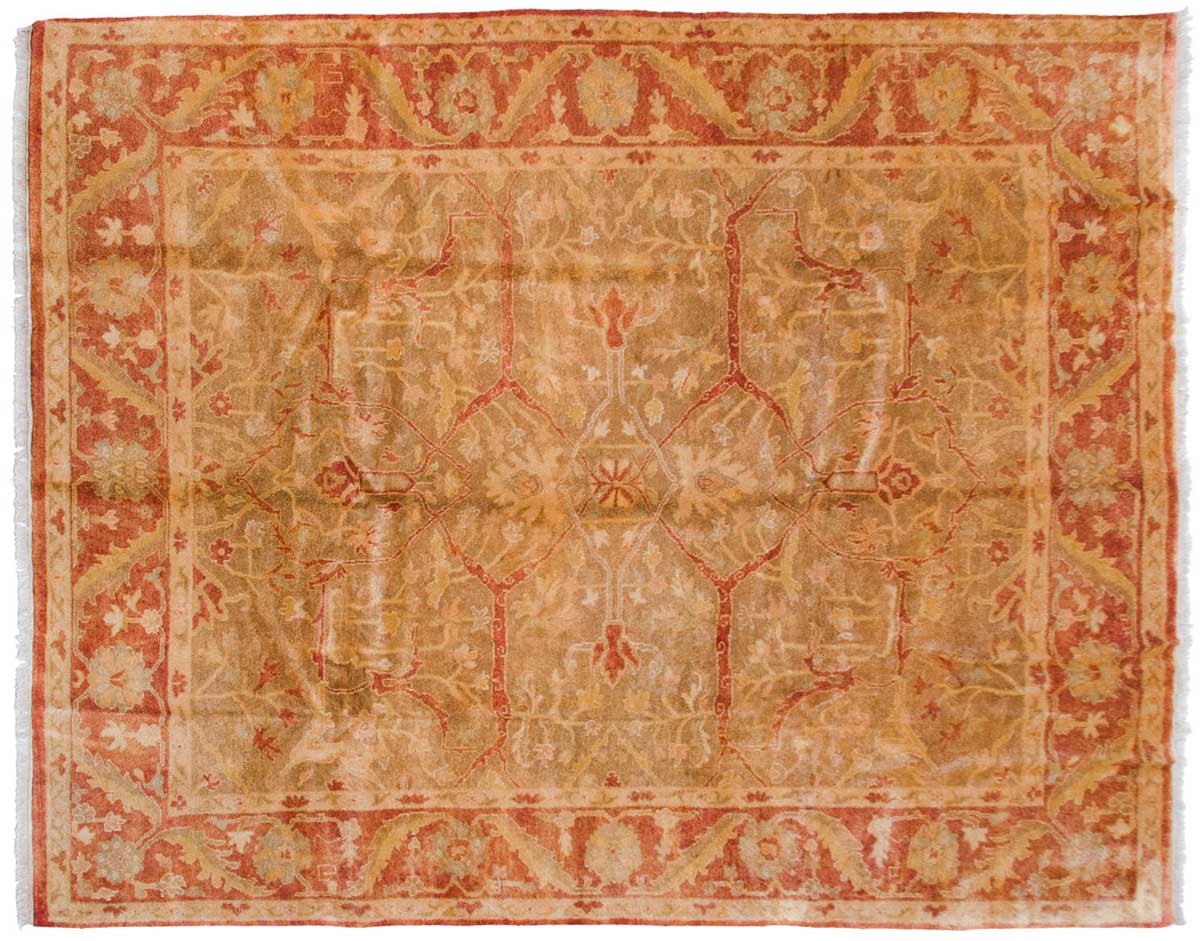 8x10 Oushak Brown Oriental Rug 042373 8x10 Oushak Brown Oriental Rug 042373