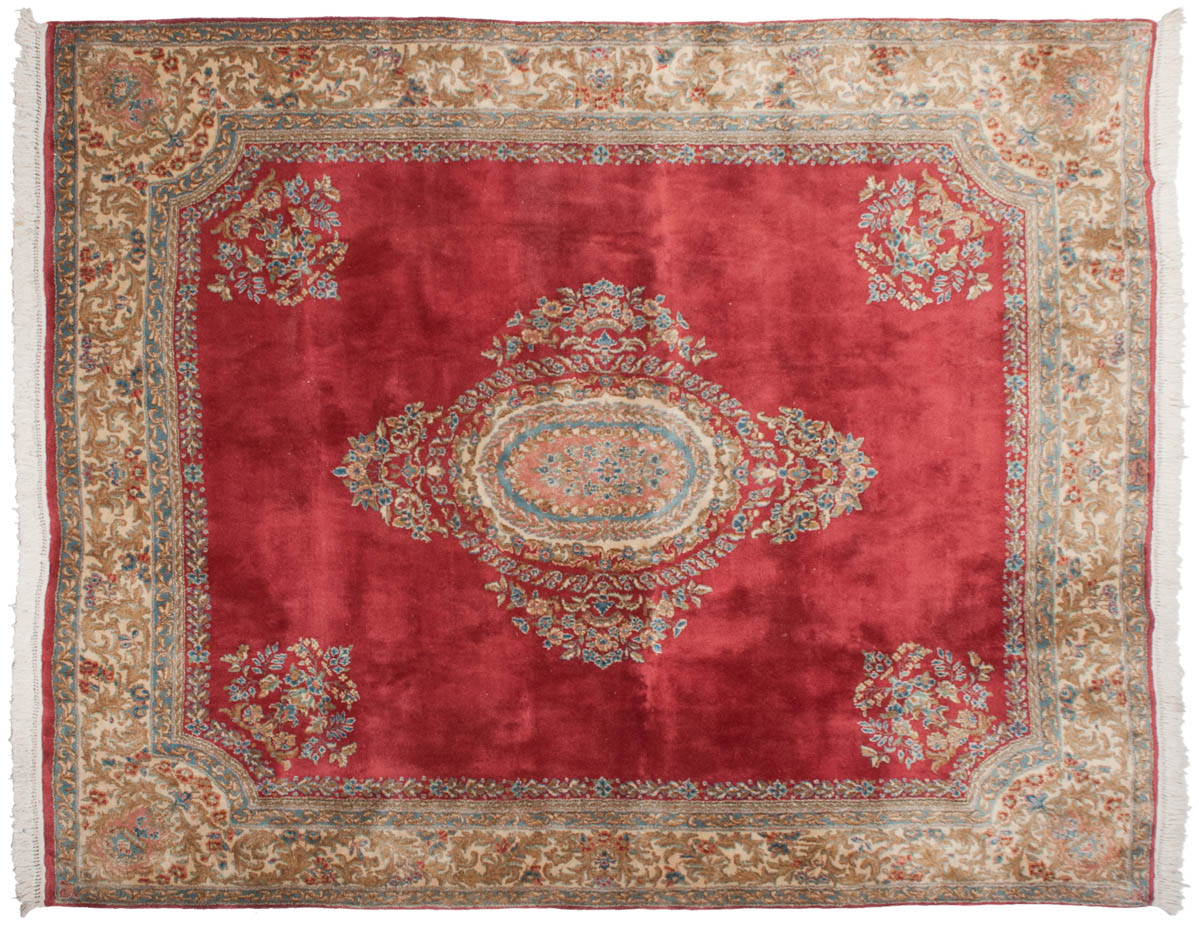 8x10 Persian Kerman Rose Oriental Rug 012296 8x10 Persian Kerman Rose Oriental Rug 012296