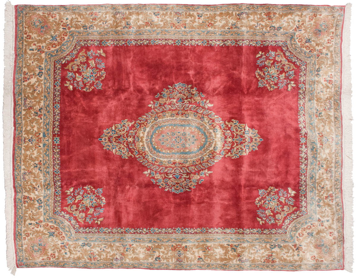 8x10 Persian Kerman Rose Oriental Rug 012298 8x10 Persian Kerman Rose Oriental Rug 012298