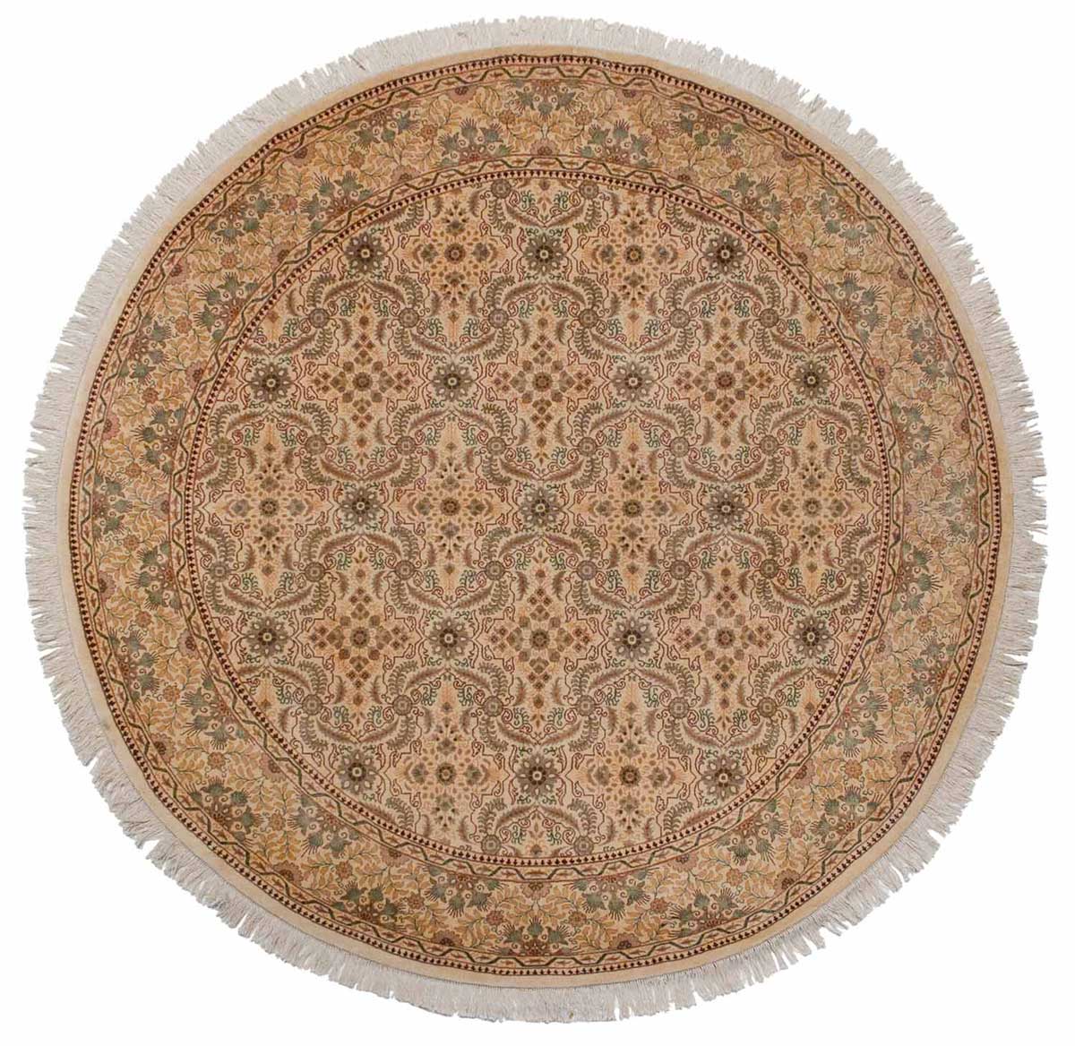 8x8 Persian Ivory Oriental Round Rug 026041 8x8 Persian Ivory Oriental Round Rug 026041