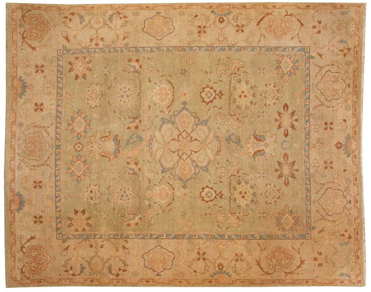 8x9 Agra Green Oriental Rug 017640 8x9 Agra Green Oriental Rug 017640