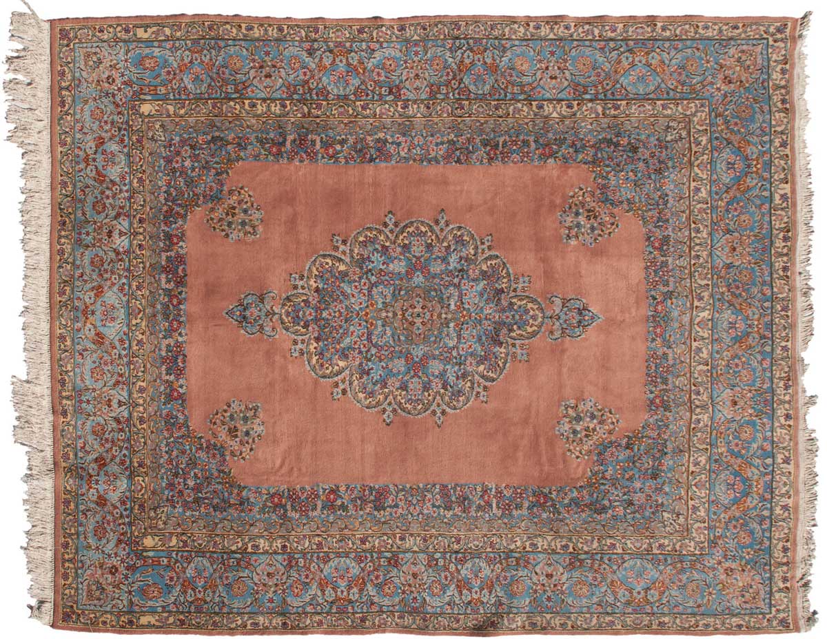 9x11 Persian Kerman Rose Oriental Rug 025452