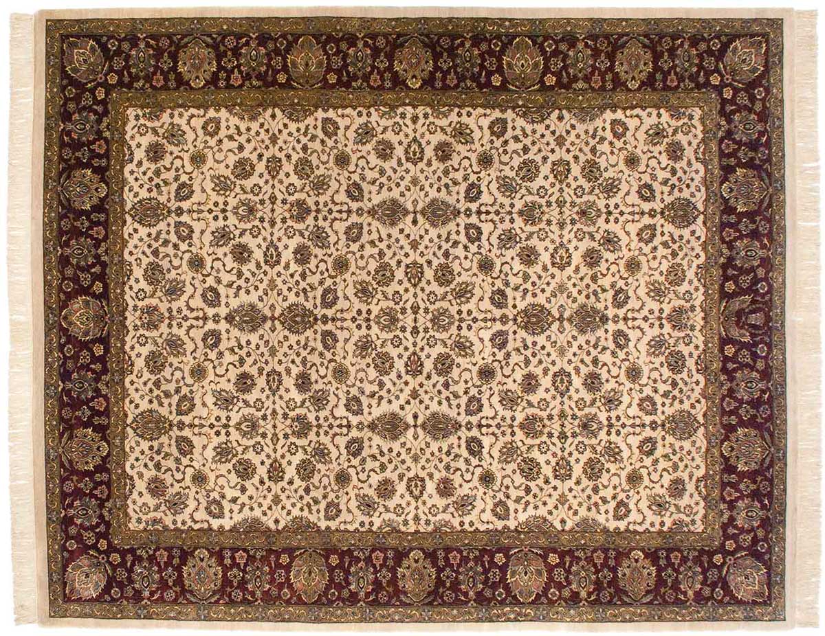 9x12 Tabriz Beige Oriental Rug 032818 9x12 Tabriz Beige Oriental Rug 032818