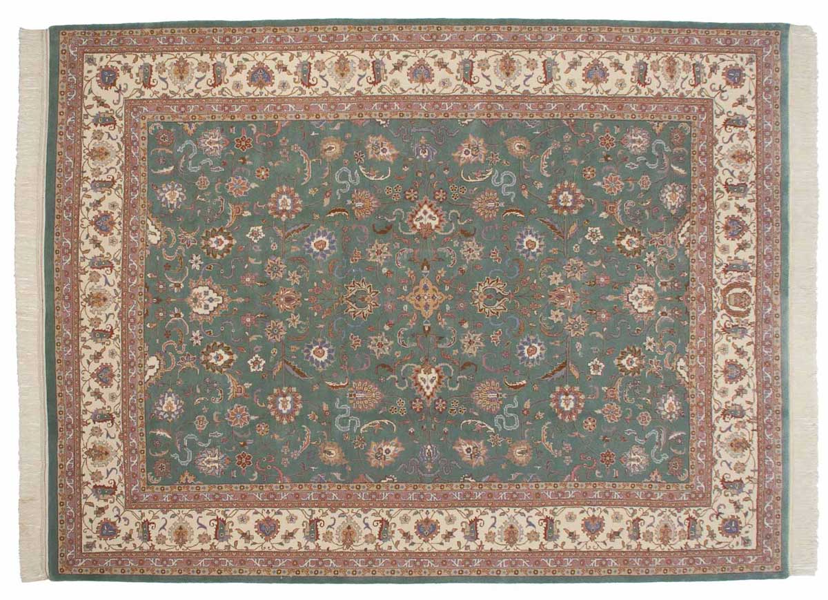 9x12 Kashan Green Oriental Rug 034344 9x12 Kashan Green Oriental Rug 034344