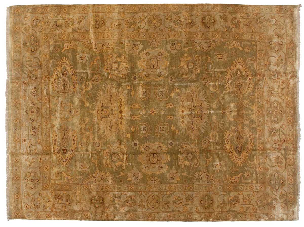 9x12 Oushak Green Oriental Rug 014366 9x12 Oushak Green Oriental Rug 014366
