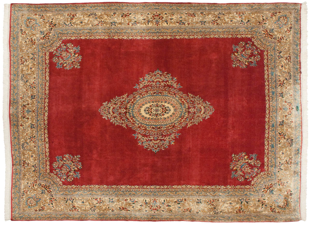 9x12 Persian Kerman Rose Oriental Rug 012327