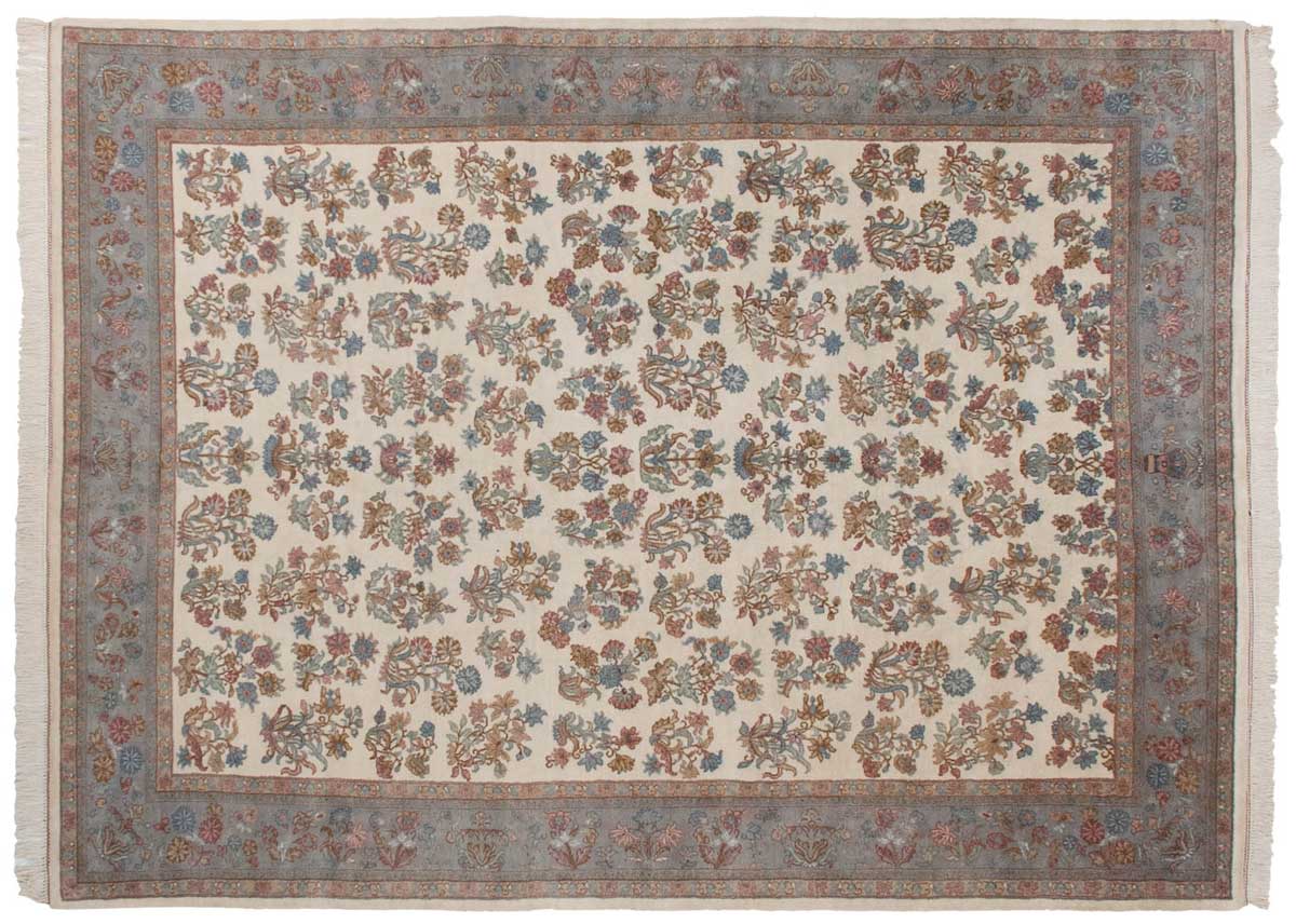 9x12 Sarouk Ivory Oriental Rug 015573