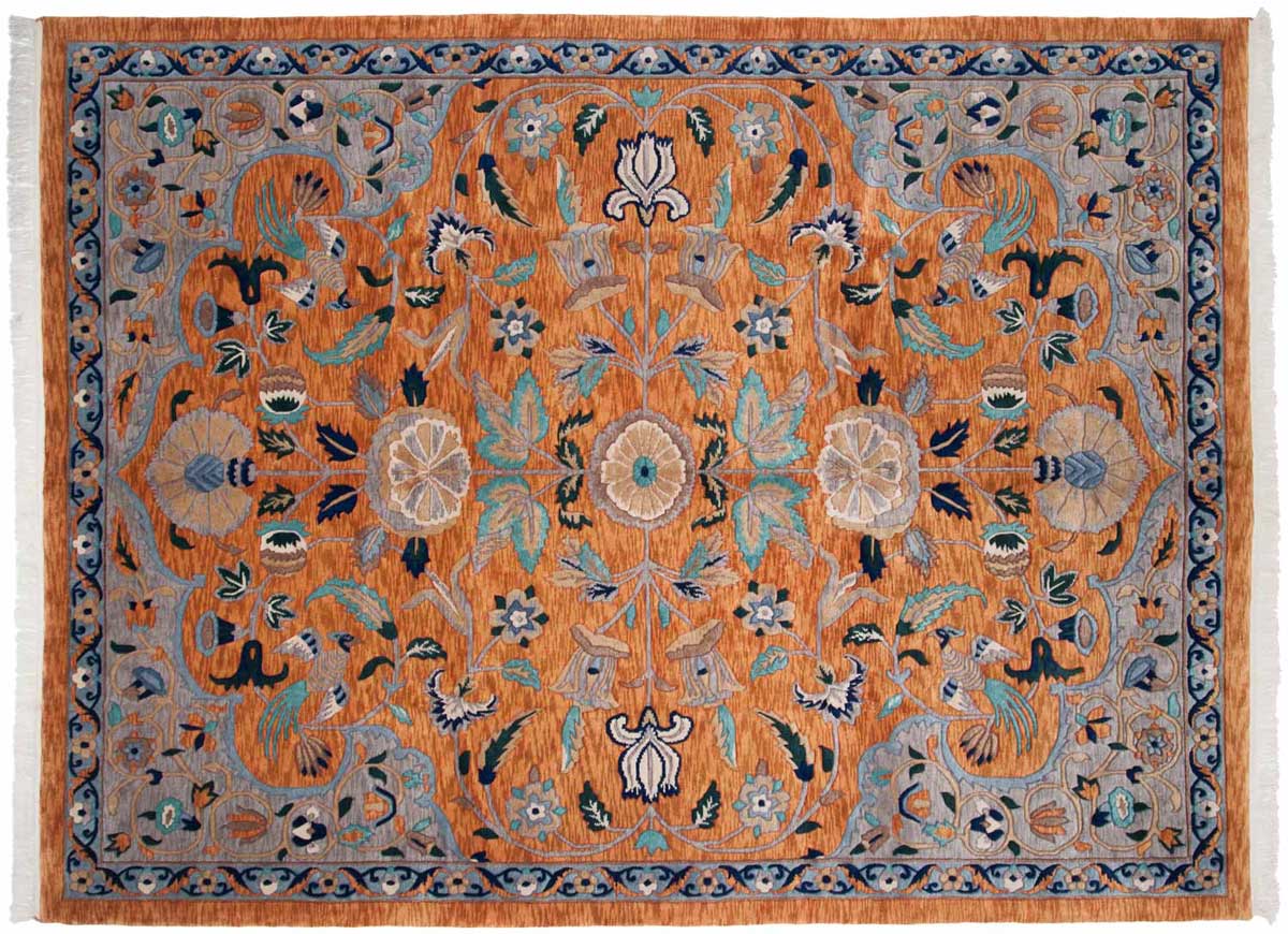 9x12 Tibetan Gold Oriental Rug 016554 9x12 Tibetan Gold Oriental Rug 016554