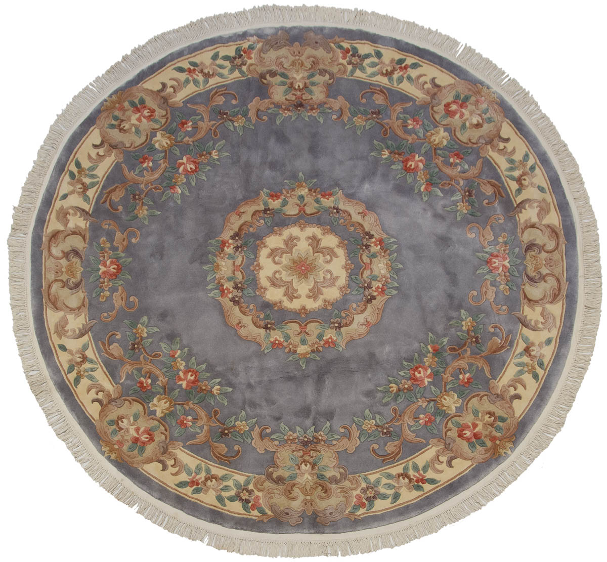 9x9 Aubusson Blue Oriental Round Rug 019119